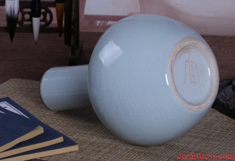 Archaize of jingdezhen ceramic kiln crack shadow blue glaze vase household adornment handicraft decoration furnishing articles sitting room