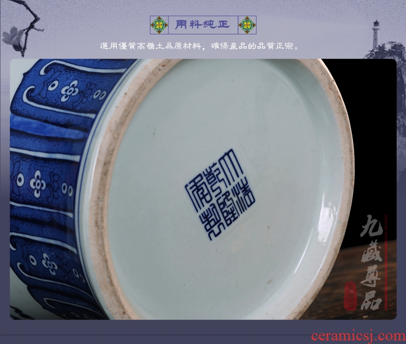 Antique vase of blue and white porcelain of jingdezhen ceramics crafts are put lotus flower bottle plum home sitting room be born