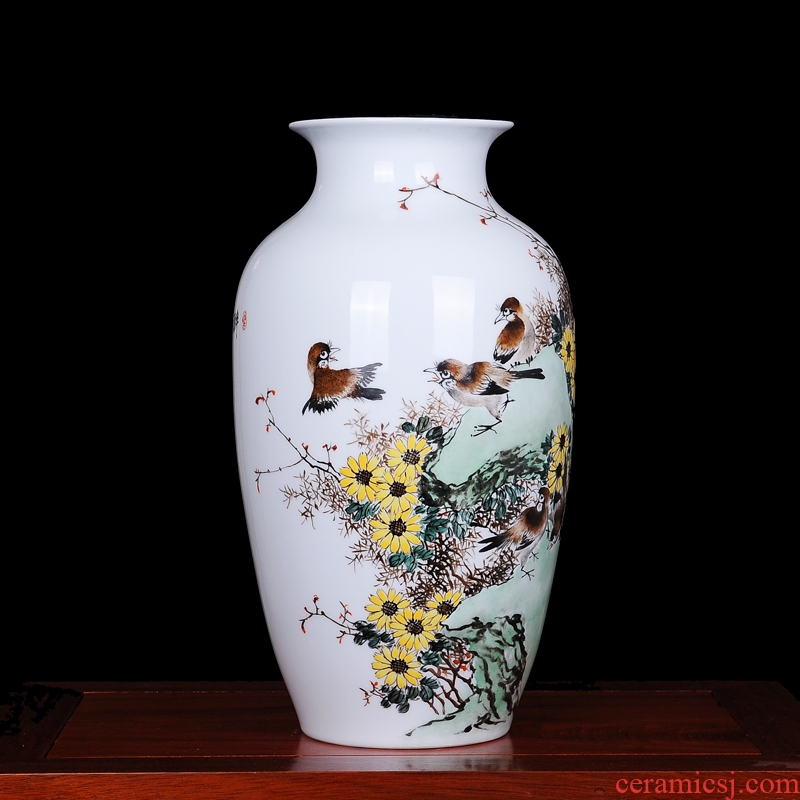 Master of jingdezhen ceramics Xu Xuegen hand-painted vases, drunk qiu home home sitting room handicraft furnishing articles