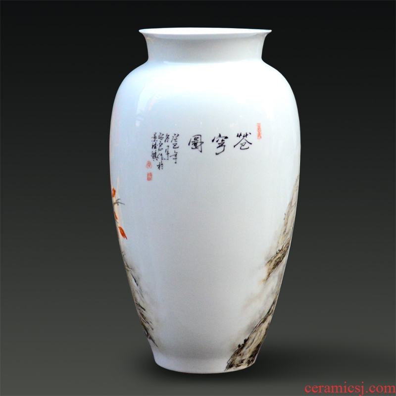 Jingdezhen ceramic Yu Zhao rev hand-painted fine powder enamel vase sky modern figure household gifts handicraft furnishing articles