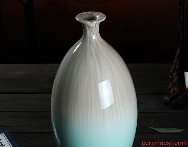 Art kiln porcelain vase decoration flower glaze olive bottles of modern home porcelain handicraft furnishing articles