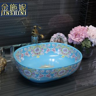 Gold cellnique modern fashion stage basin of continental sink basin blue toilet stage basin ceramic wash basin