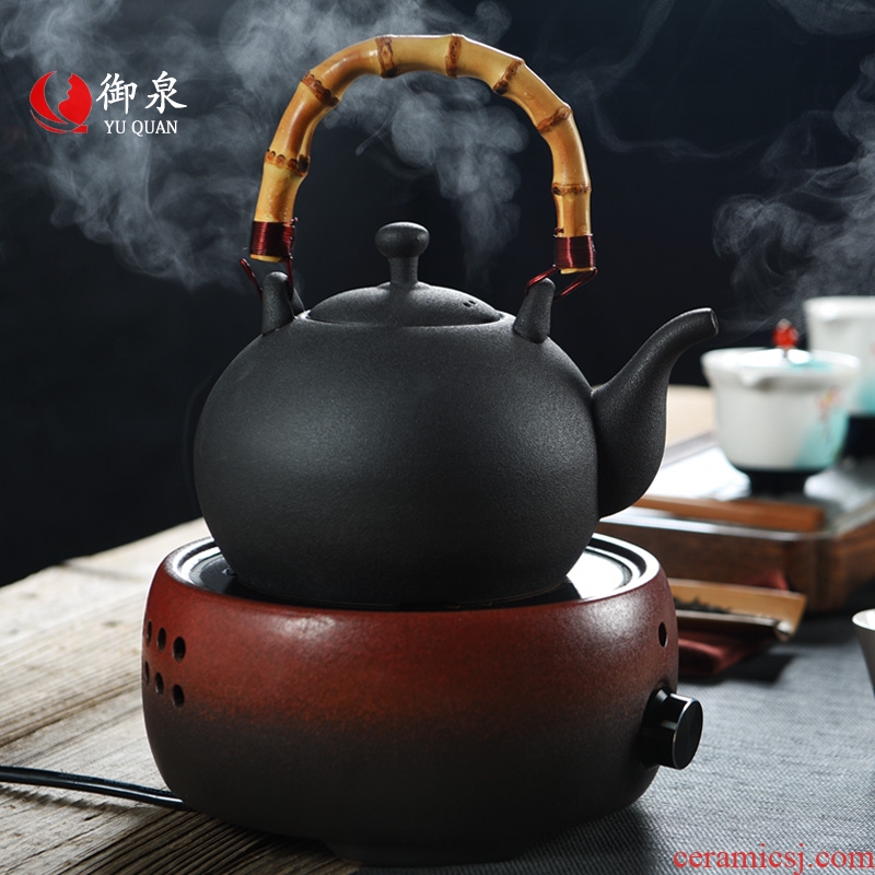 Imperial springs black pottery tea stove heating cooking kettle boil tea ware ceramic filter household electric teapot TaoLu kung fu tea set