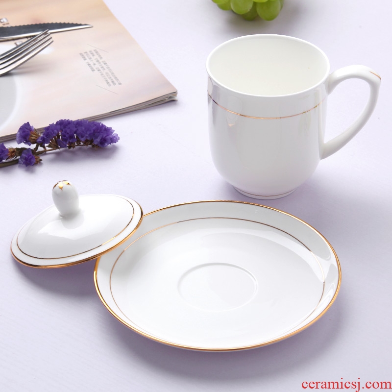 Bone porcelain saucer jingdezhen porcelain ceramic round phnom penh office cup insulation mat white cup