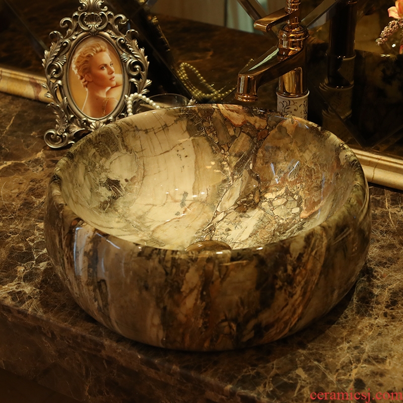 Jingdezhen ceramic stage basin of continental basin art circle marbled bathroom sinks the sink