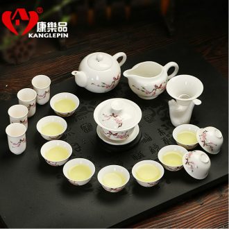 Recreational product ceramic tea set jade porcelain tea sets of a complete set of kung fu tea set travel fragrance-smelling cup white porcelain tea cups