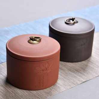 Hong bo acura violet arenaceous caddy to large-sized ceramic POTS of pu 'er tea box seal POTS custom logo