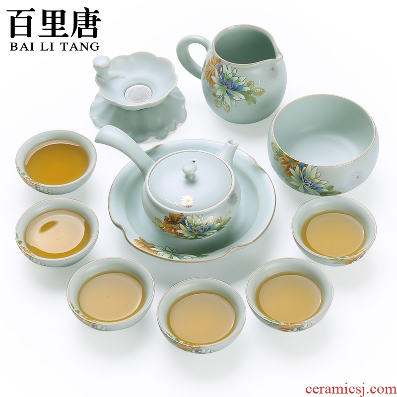 In tang dynasty pottery and porcelain of a complete set of kung fu tea sets big gift boxes on your kiln on Japanese tea ceremony