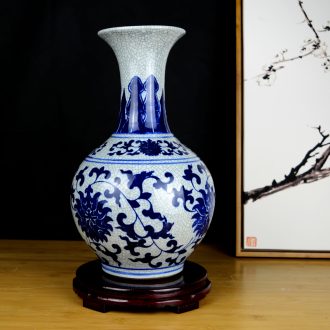 Jingdezhen ceramics archaize open a piece of blue and white porcelain vase China wind household flower arrangement sitting room adornment is placed