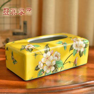 Murphy's new Chinese style classical handmade ceramic tissue box American country decorates sitting room tea table restaurant smoke box