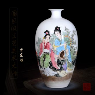 Jingdezhen ceramics dong-ming li hand-painted enamel vase as beauty as home sitting room handicraft furnishing articles