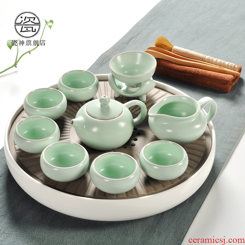 Household your kiln porcelain god kung fu tea set ceramic dry tea cups dish suits Japanese contracted small tea sets tea sea