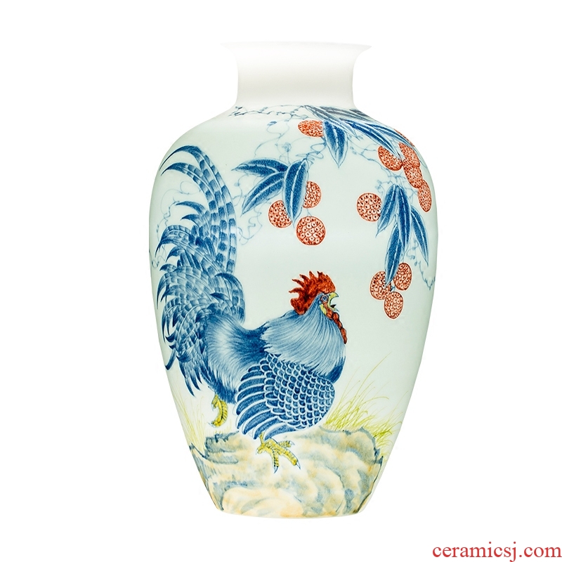 Jingdezhen ceramics furnishing articles by hand-painted prosperous vases, flower implement household of Chinese style decoration as gifts