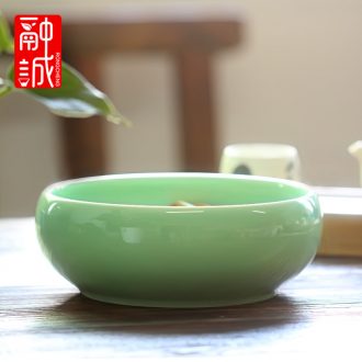 Melts if wash the ceramic tea set large 8 "longquan celadon tea writing brush washer wash water jar tea accessories cup bowl