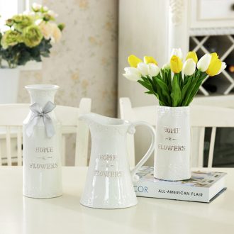 American country floret bottle of restoring ancient ways do old white ceramic vases, furnishing articles gifts home sitting room adornment