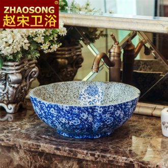 Jingdezhen Chinese style restoring ancient ways is the stage basin large round sink the stage art creative toilet wash basin