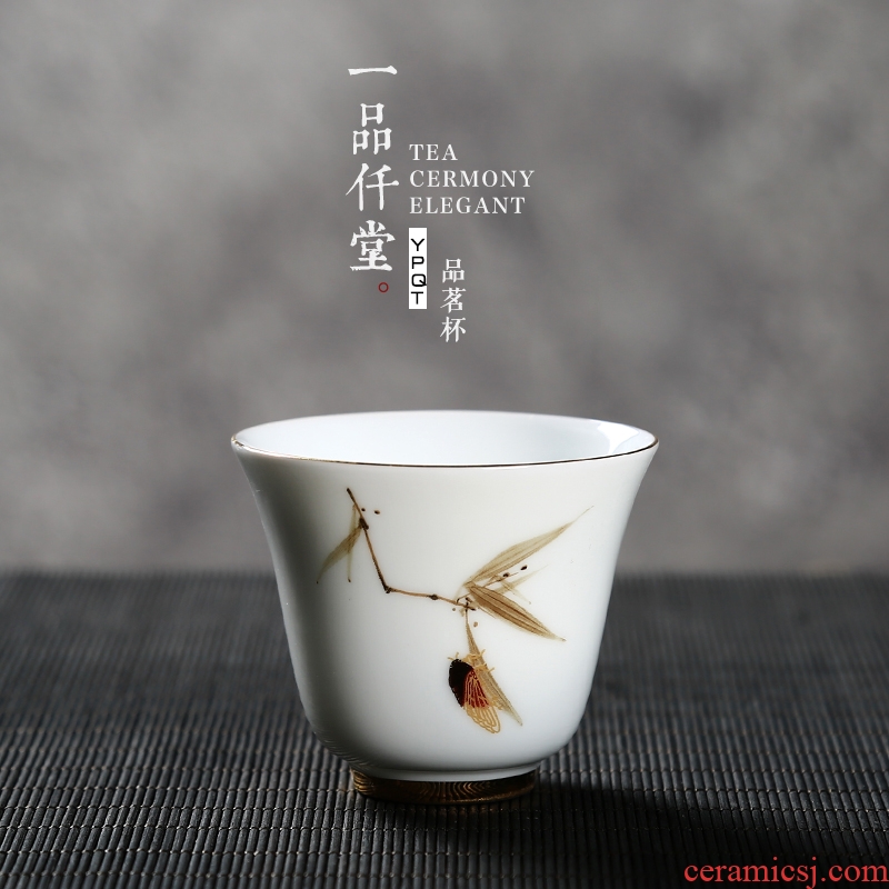 Yipin # $hand-painted paint beam koubei white porcelain tea set personal master sample tea cup glass ceramic cups