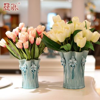 Murphy north European handmade ceramic vases, contemporary and contracted sitting room adornment is placed dry flower simulation flower art flower arranging