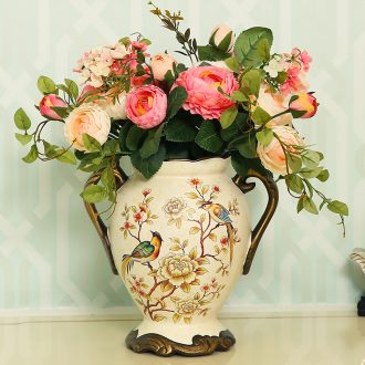 The fox Europe type restoring ancient ways large ceramic vase flower the American country flower arranging living room home decoration furnishing articles