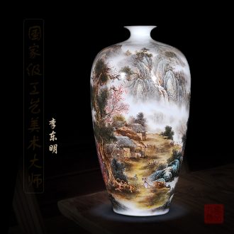 Jingdezhen ceramics dong-ming li hand-painted enamel vase and peaceful village household act the role ofing is tasted handicraft furnishing articles