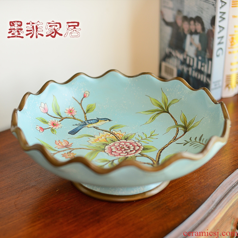 Murphy American country ceramic large fruit bowl European sitting room tea table soft adornment furnishing articles snack plate dry fruit tray