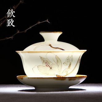 Drink to jingdezhen size tureen single white porcelain cups thin foetus tea bowl three glass ceramic kung fu tea set