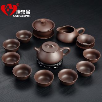 Recreational product office yixing purple sand kung fu tea set the whole teapot to restore ancient ways chinaware small tea cups