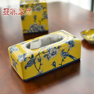 Murphy American rural idyll ceramic tissue box new Chinese creative tissue box sitting room toilet smoke box