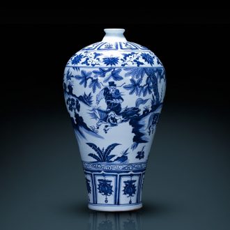 Jingdezhen ceramics hand-painted archaize yuan blue and white porcelain vase Xiao Heyue next after han xin sitting room adornment is placed
