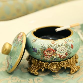 Rural ceramic ashtray with cover artical multi-function ashtray ashtray creative personality trend