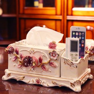 European ceramic tissue box furnishing articles sitting room adornment multi-function receive a case carton mobile phone remote control