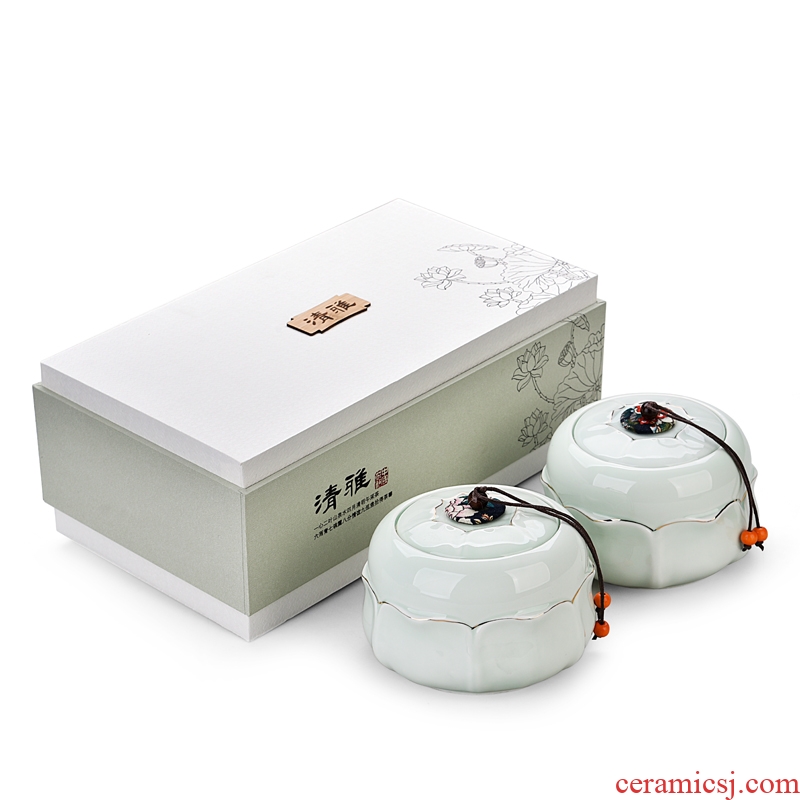 Chen xiang ceramic tea caddy seal storage jar large porcelain moistureproof receives caddy packaging