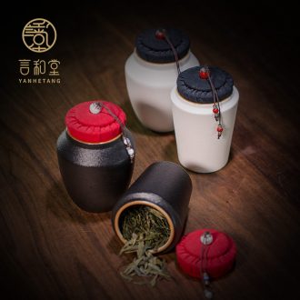 And hall, a small seal caddy ceramic jar contracted POTS can of pu 'er tea tea set deposit