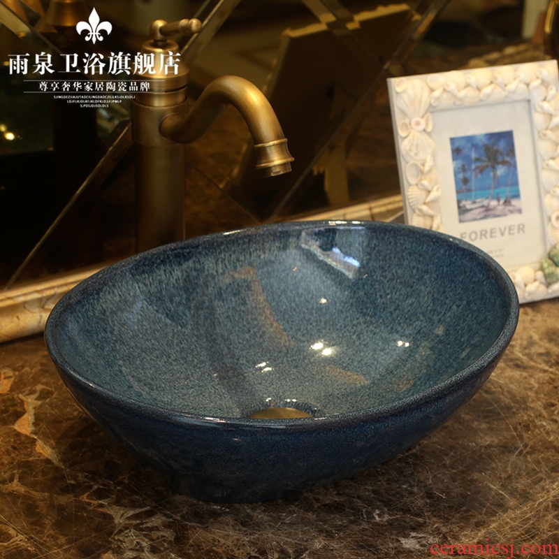Jingdezhen ceramic toilet stage basin rain spring art wash basin small family lavatory toilet lavabo