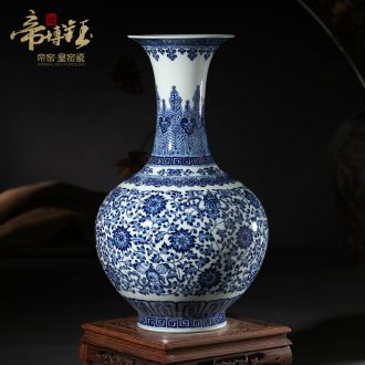 Jingdezhen ceramics vase furnishing articles antique hand-painted blue and white porcelain bottle of blue flower arrangement sitting room adornment gift porcelain