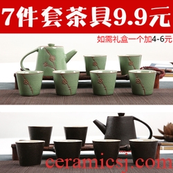 Gorgeous young caddy ceramic POTS trumpet pu 'er tea sealing box of tea packaging tin box tea boxes, tea sets