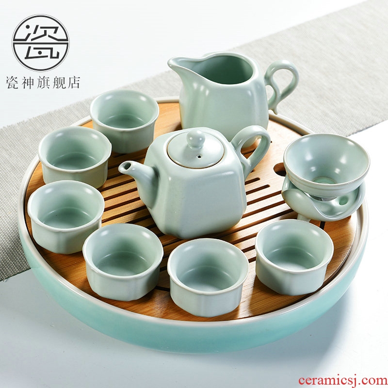 Japanese porcelain god portable dry tea tray ceramic contracted kung fu tea set suits your kiln travel home teapot tea table