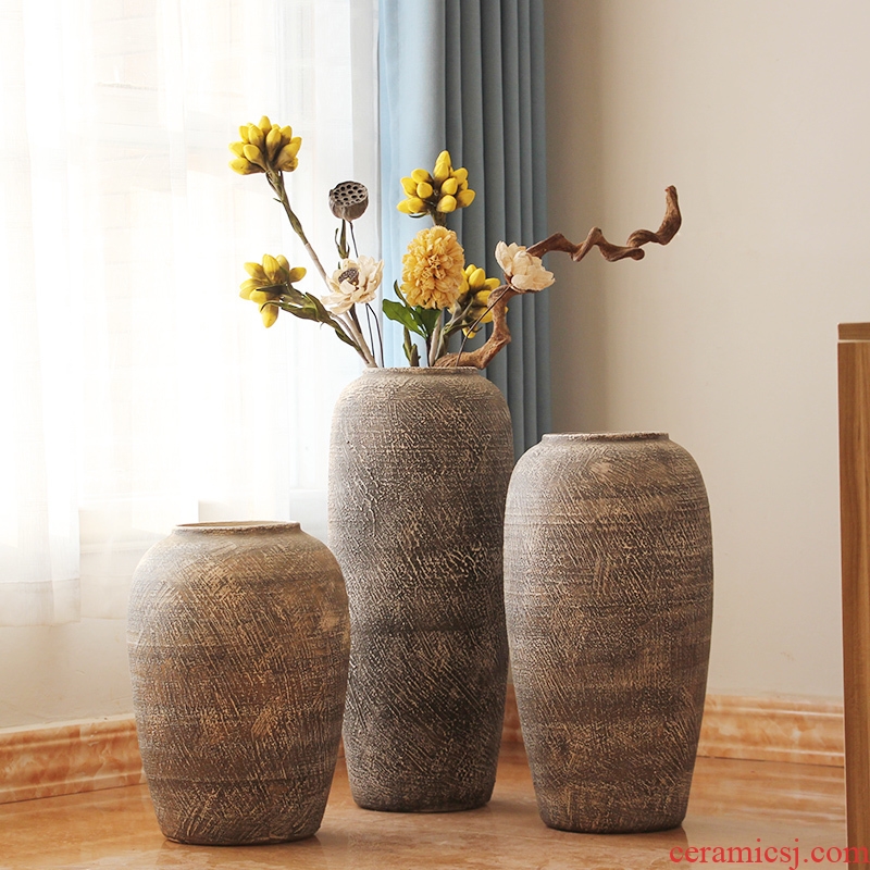 Jingdezhen do old vintage landing crude dry flower flower implement some ceramic jar jar earthenware vase do old big flowerpot soft