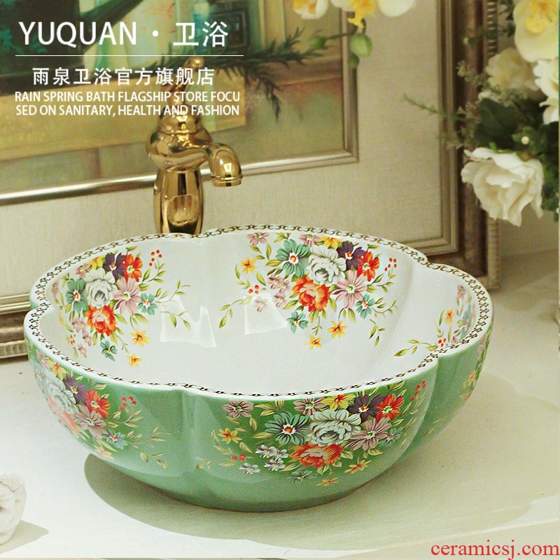 Jingdezhen ceramic stage basin toilet petals european-style hotel the pool that wash a face to wash its contracted art the sink