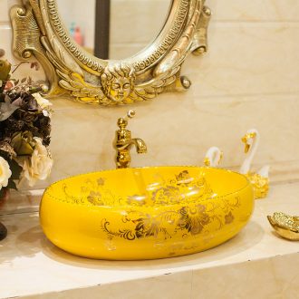 Koh larn, qi stage basin sink ceramic sanitary ware art basin washing a face of the basin that wash a face oval peony pollen