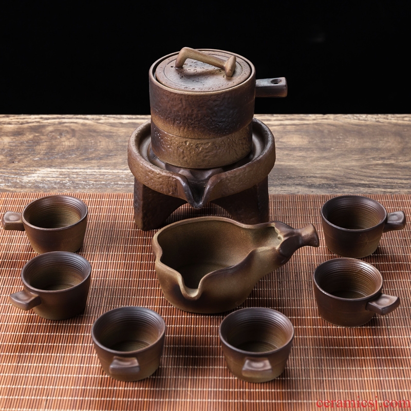 Qin Yi stoneware semi-automatic tea set all retro stone mill contracted lazy kung fu tea, home of a complete set of