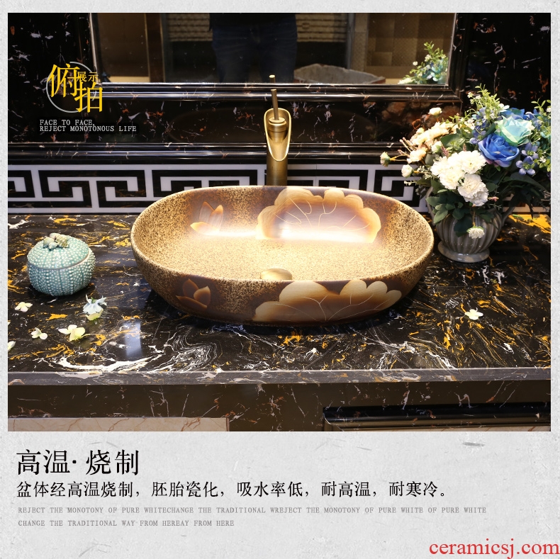 Chinese art on the sink basin square sink archaize lavatory sink industry ceramic wash basin