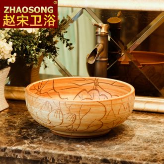 Size on the ceramic bowl restoring ancient ways of household balcony toilet lavabo creative art basin of the basin that wash a face scrub