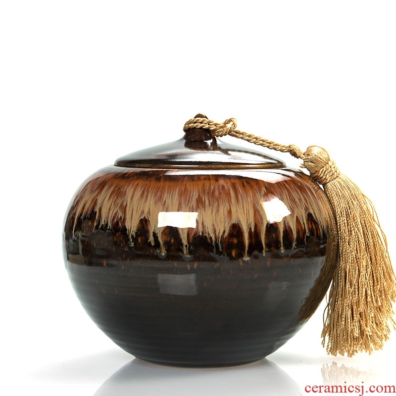 East west pot of ceramic tea caddy large sealed jar receive storage tanks of jun porcelain POTS kiln persimmon cans