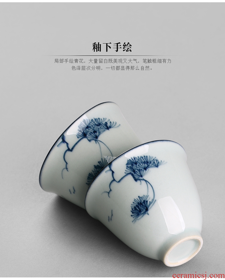 Drink to antique hand-painted porcelain ceramic cups sample tea cup kung fu tea set individual tasting a cup of tea cup
