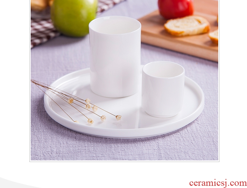 Jingdezhen white bone China tableware tea tray porcelain trays salad plate of fruit bowl pasta pizza plate