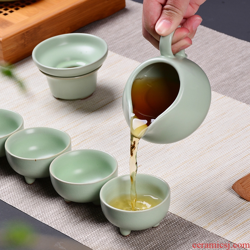 A complete set of kung fu tea set ceramic teapot your kiln tureen kung fu tea pu-erh tea tea set