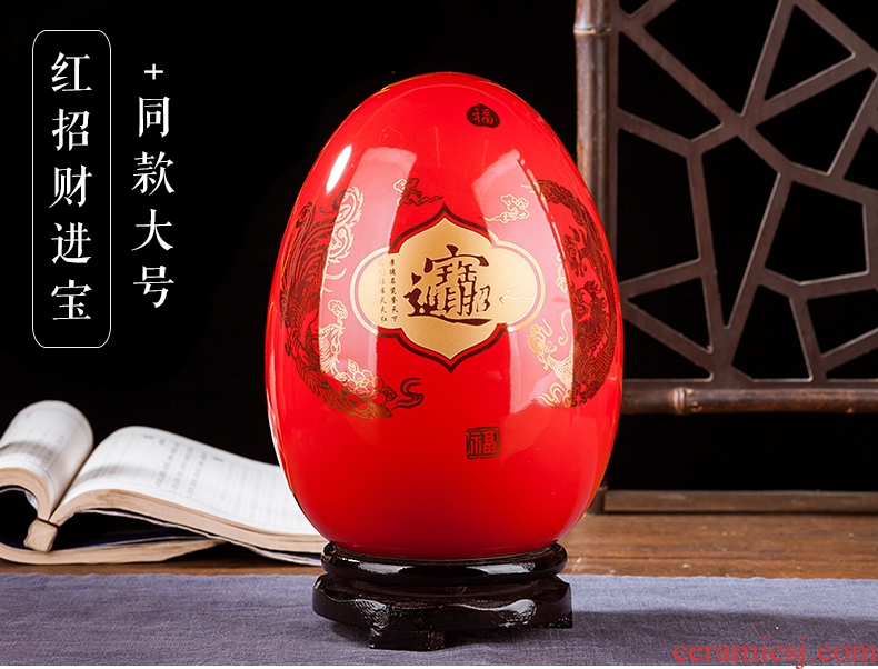 Jingdezhen ceramics vase of contemporary and contracted home sitting room handicraft wine creative egg ornament furnishing articles