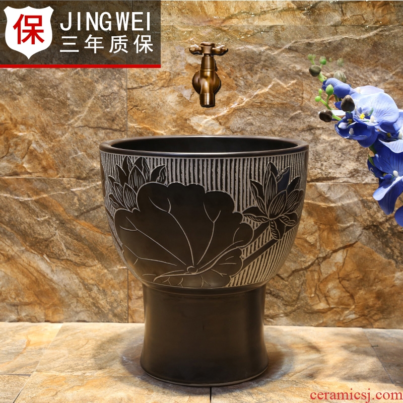 JingWei art of jingdezhen ceramic mop pool archaize the high temperature burn large household/toilet mop pool