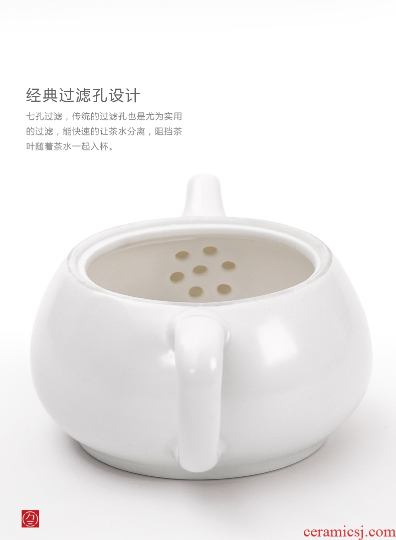 Three thousand tea dehua white porcelain Japanese tea kettle great heat-resisting teapot stone gourd ladle pot of ceramic tea set
